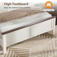 thumbnail image 6 of UHOMEPRO Queen Size Bed Frame, Wood Platform Bed with Headboard and Footboard, Queen Bed Frame with Wooden Slats, Holds 600lbs, Easy Assembly, No Box Spring Needed, Brown and White, 6 of 9