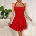 thumbnail image 1 of WILLBEST Vestido Casual De Moda Para Mujer, Ideal Para Vacaciones Diarias, Elegante Vestido Fruncido Con Escote En Forma De Corazón Para Primavera Y Verano Con Tacones Altos., 1 of 3