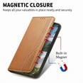thumbnail image 2 of Wallet Case for iPhone Air, PU Leather Flip Cover with Elastic Wristband, Kickstand Shockproof Card & Cash Slots, Magnetic Closure Drop Protective Rugged Phone Cover, Brown, 2 of 15