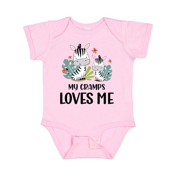 Inktastic Zebra My Gramps Loves Me Boys or Girls Baby Bodysuit