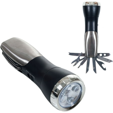 Stalwart 8-In-1 Multi-Tool Knife and LED Flashlight