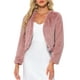 thumbnail image 1 of CHAQUETA CORTA ABIERTA INSPIRADA EN CHIC PARA MUJER, BOLERO DE FALSO PIEL DE MANGA LARGA, ABRIGO DE INVIERNO TAMAÑO M, ROSA POLVO, 1 of 6