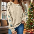thumbnail image 2 of Lcziwo Womens Merry Christmas Sweatshirts Long Sleeve Crew Neck Loose Pullover Funny Graphic Print Tree Shirts Casual Trendy Oversized Tops 2025 Khaki,M, 2 of 6