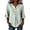 #140Green, variant on Womens Boho Tops Striped Print V Neck Shirts 3/4 Ruffle Sleeve Button Decor Flowy Casual Blouses
