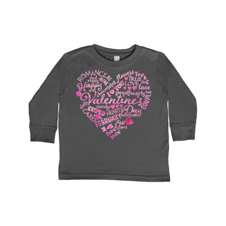

Inktastic Valentine words in pink Gift Toddler Boy or Toddler Girl Long Sleeve T-Shirt