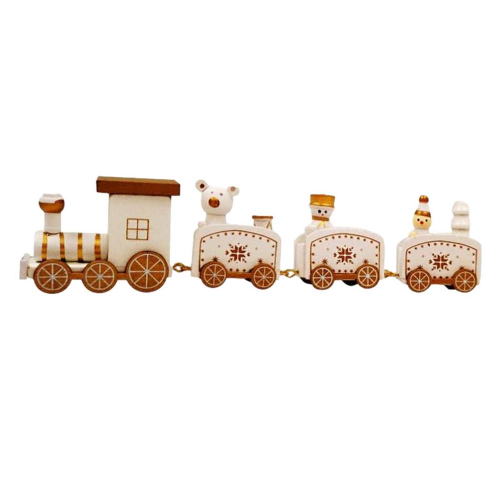 Mini Wooden Train For Christmas Wooden Christmas Train With Snowman 4 Carriages Train Decor