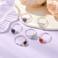 thumbnail image 6 of Round Natural Amethyst/Green Aventurine/Carnelian/Rose Quartz/Tiger Eye/Lazuli Finger Ring Copper Wire Wrap Jewelry for Women 8mm Inner Diameter: 18mm, 6 of 6