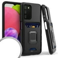 thumbnail image 1 of Kaleidio Case For Samsung Galaxy A03S (2022) [Robust Hybrid] Protective Card Slot [Magnetic Ring Stand] Impact Cover [Black/Black], 1 of 1