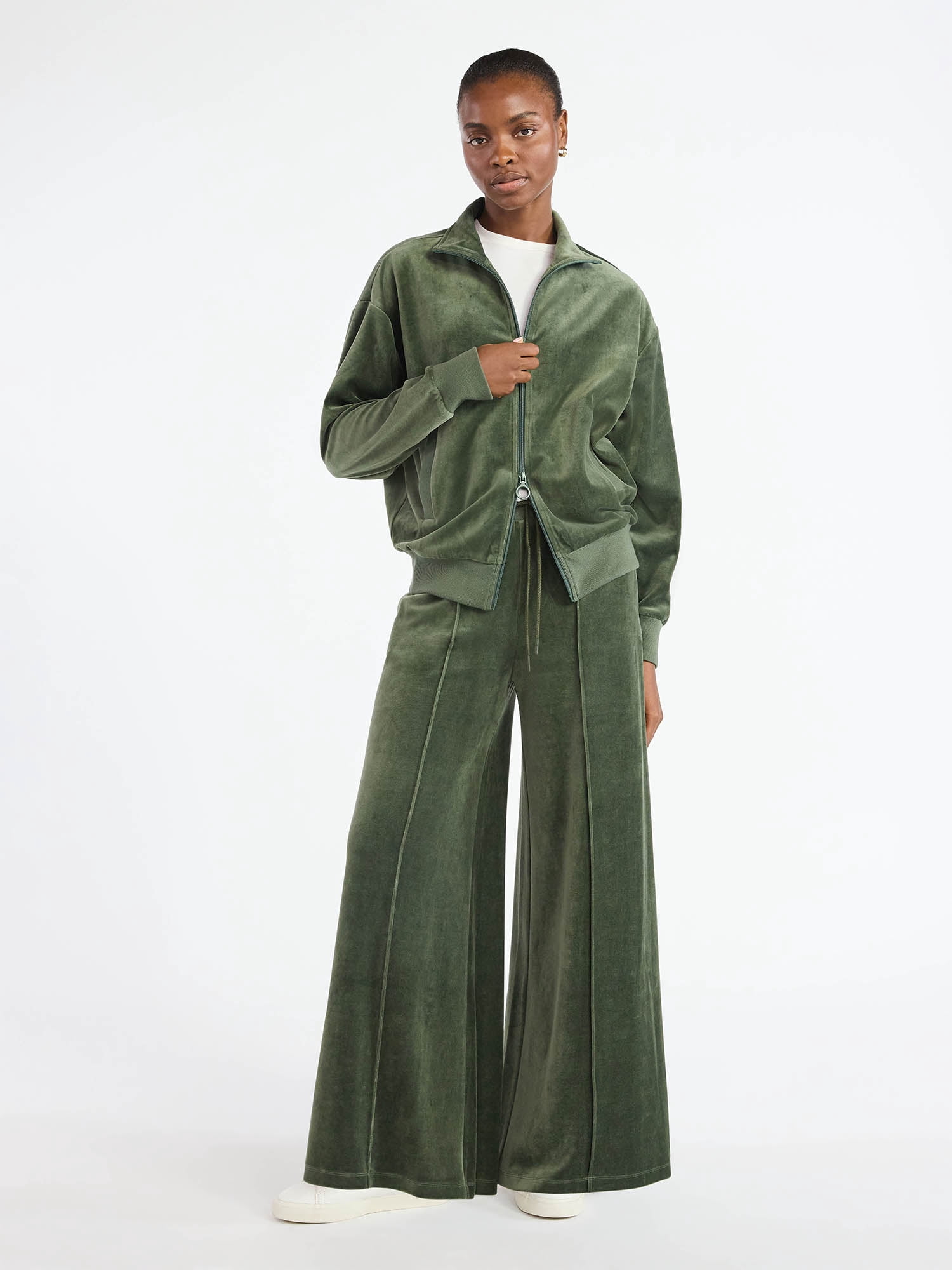 Scoop Women’s Velour Wide Leg Pants, Sizes XS-XXL
