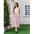 thumbnail image 6 of Ekouaer Womens Pajama Pants Wide Leg Capri Yoga Pants Lounge Comfy Sleep Pj Bottoms with Pockets, 6 of 7