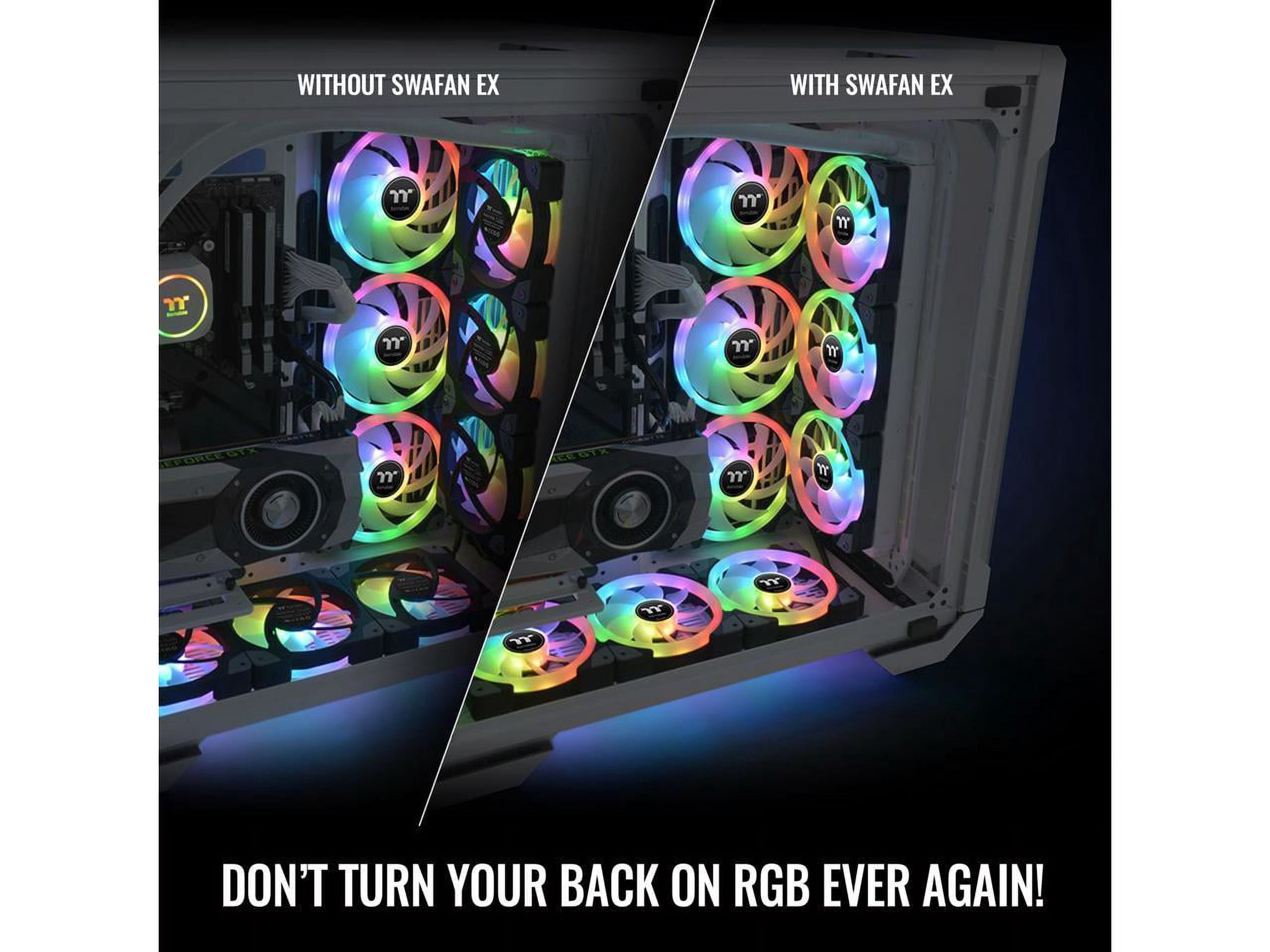 Thermaltake SWAFAN EX 12 RGB PC Cooling Fan, 3 Pack, 500 ~ 2000