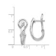 thumbnail image 3 of 1/8 Carat (ctw) Diamond Hoop Omega Earrings in 14K White Gold, 3 of 4