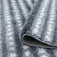 thumbnail image 6 of Shag 5x8 Area Rug Thick (5'3'' x 7'3'') Stripe Dark Gray, Cream Living Room Easy to Clean, 6 of 9