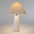 thumbnail image 3 of Gwen 25" Modern Tall LED Bedside, Table, Desk Lamp with Cream Pleated Fabric Shade and Heavy Weighted Base - Light Bulb Included, 3 of 5