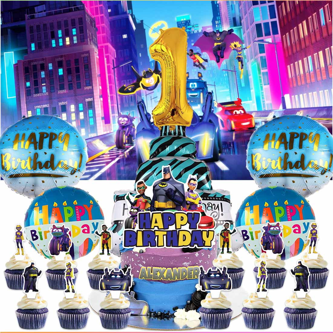 Hero Birthday Party Supplies - Super Pets Decorations With Balloons, Banners & Cake Toppers