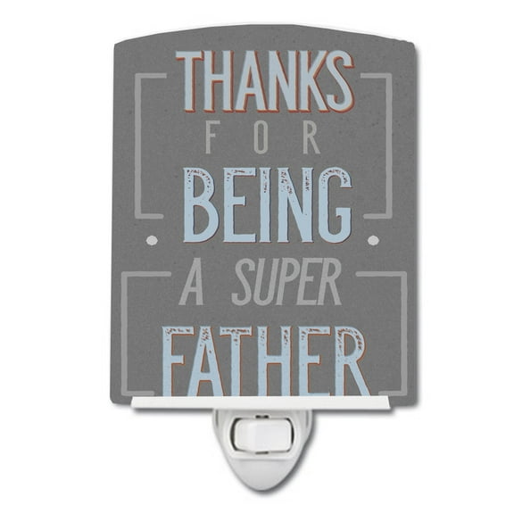 Caroline's Treasures BB5428CNL Thanks Super Father Ceramic Night Light, 6x4x3", multicolor
