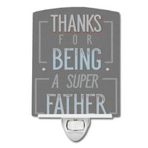 Caroline's Treasures BB5428CNL Thanks Super Father Ceramic Night Light, 6x4x3", multicolor