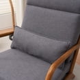 thumbnail image 5 of IVV Mid-Century Modern Accent Chair with Wasit Pillow and Padded Seat, High Back Linen Fabric Upholstered Lounge Armchair with Solid Wood Frame for Living Room, Bedroom, Balcony, Gray, 5 of 10