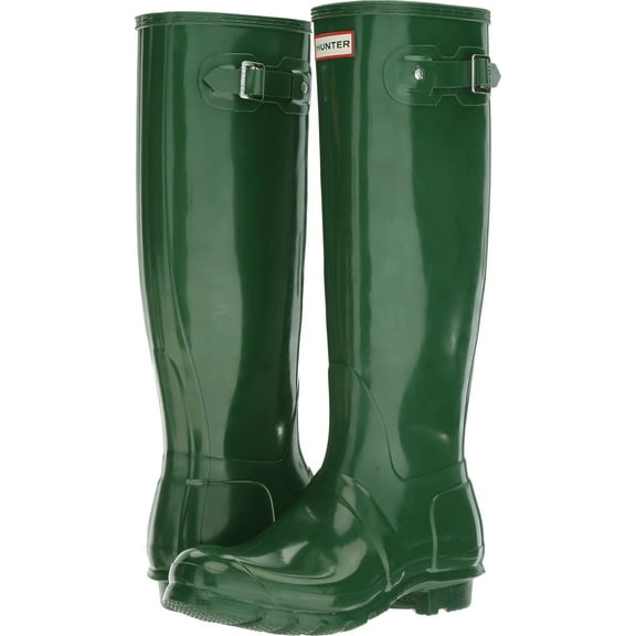 Hunter WFT1000RGL Women's Original Tall Gloss Rain Boots (Hunter Green, 5 B(M) US Women)