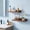 Brown, variant on Solid Wood Floating Wall Shelf, Anti‑Fall Baffle Design Wall Mounted Storage Rack, 2‑Way Install No Drill Display Shelf for Living Room Bedroom Decor