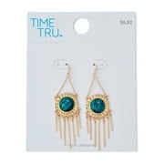 Time and Tru Women's Green Fringe Earrings