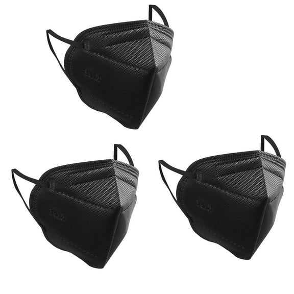 KFFKFF KN95 Face Masks, Pack of 50 Disposable Respirator Masks, Breathable Design with Five-Layer Filtration for Dust and Pollen Protection, Suitable for Workshops, Construction Sites, Black