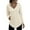 Beige, variant on XDZJLR Women's Hoodies V Neck Long Sleeve Sweatshirt Drawstring Pullover Tops With Pocket Fashion Outwear Hoodie White L