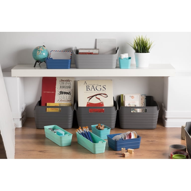 Mainstays 3-Pack Flexible Plastic Drawer Organizer Bins, Green photo 6