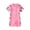 A Pink, variant on Kids Swimsuits One Piece with Zipper Flat Corners Swimming Training Cartoon Print Crew Neck Short Sleeve for Children Dark Blue 6 Years-7 Years