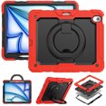 thumbnail image 2 of Case for iPad Air 13 inch/iPad Pro 12.9 inch (3rd/4th Gen), 360 Rotating Stand Handle Pencil Holder Shoulder Strap Heavy Duty Shockproof Cover, Red, 2 of 7