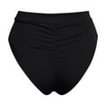 thumbnail image 4 of Women's High Waisted Swim Trunks - Solid Color Split Plus Size Board Shorts, Elastic Waist with Drawstring, Nylon Spandex Blend, 4 of 5