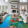 thumbnail image 3 of 6'x9' Area Rugs, Flowers Birds Indoor Outdoor Area Rug for Living Room Bedroom, Summer Botanical Floral Watercolor Butterfly Washable Bathroom Rugs Kitchen Floor Carpet Mats Home Decor Aesthetic, 3 of 8