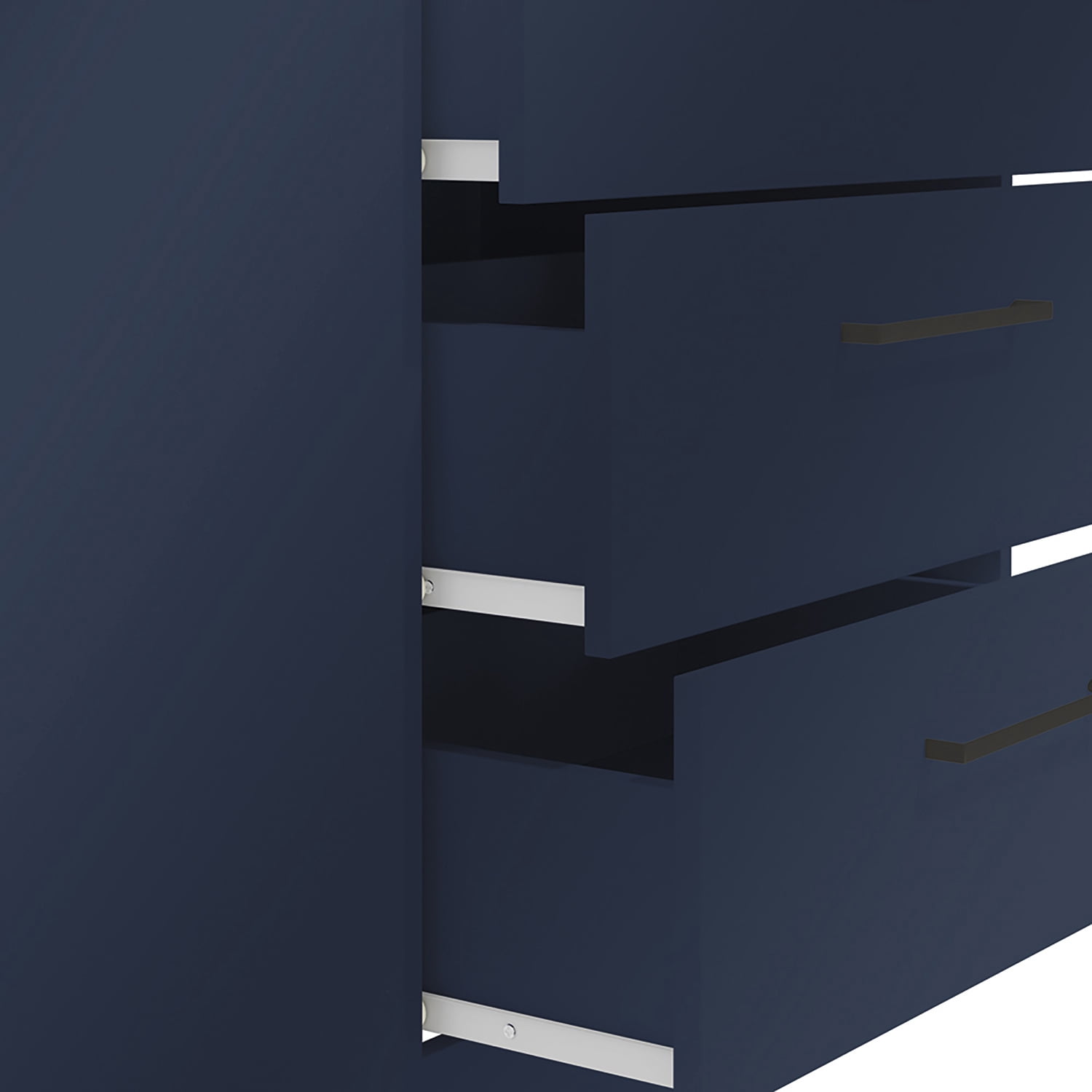 Kappesberg Jolyne 3-Drawer Vertical Dresser, Blue with Black Handles – Modern Bedroom Storage for Adults and Teens