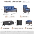 thumbnail image 2 of Giantfurnni 6 Piece Wicker Patio Furniture Set with Fire Pit Table, Outdoor Conversation Set with Swivel Rocker Chairs, Rattan Sofa and Ottomans, 2 of 15