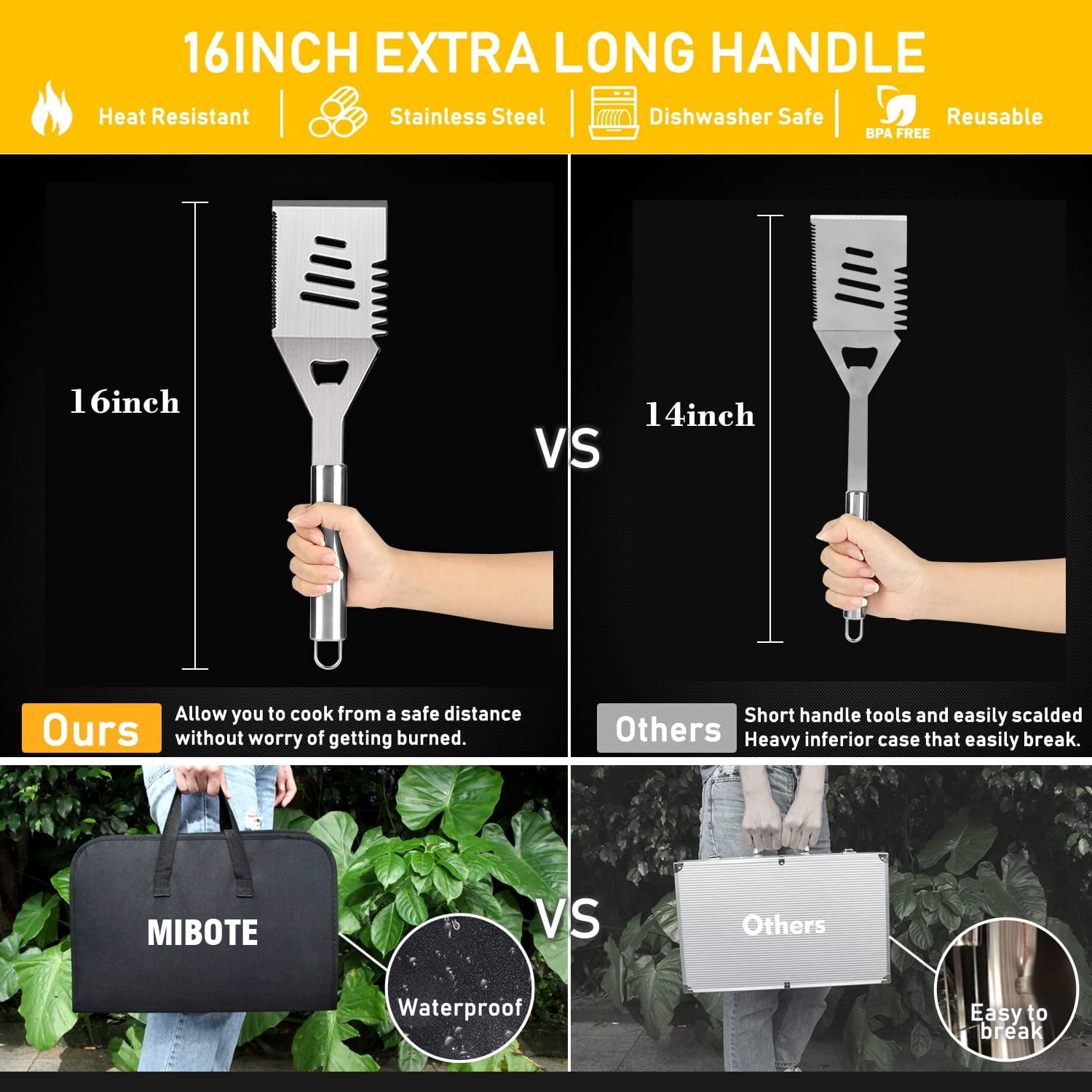 34 Pcs Grill Accessories Grilling Gifts for Men, Heavy Duty Stainless Steel BBQ Grill Tools Set for Outdoor Grill