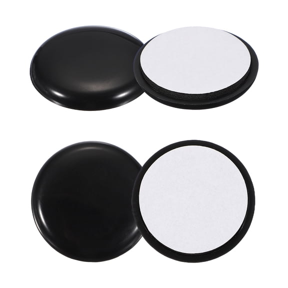 4 Pack Plastic Furniture Sliders 1.5" Self-Adhesive Round Furniture Leg Protectors, Table Chairs Foot Cups Sliders Reusable Furnishing Movers for Carpet, Black