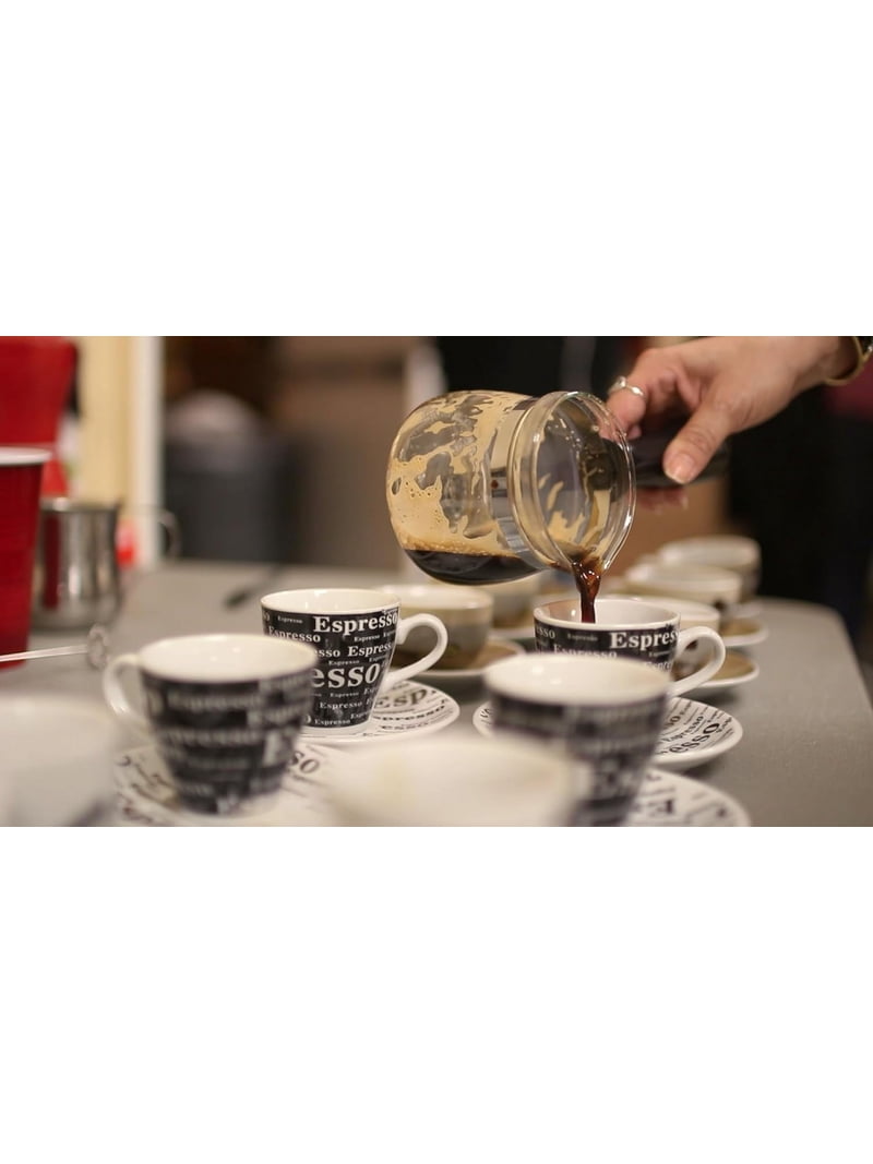 Bene Casa, Espresso Demitasse Cup and Saucer Set, 4 Cups, 4