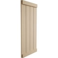 thumbnail image 3 of Ekena Millwork 22"W x 74"H Rustic Four Board Joined Board-n-Batten Rough Sawn Faux Wood Shutters w/End Batten (Per Pair), Primed Tan, 3 of 10