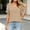 #130-Khaki, variant on Haivin Women's T-Shirt, Casual Striped Print with Square Neck and Lace Trim, Short Sleeve for Everyday Wear