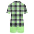 thumbnail image 3 of Conjunto de Verano para las Mujeres, Estampado Cuello de Manga Corta Y Pantalones Cortos, Moda Casual de Dos Piezas, 3 of 8