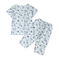 thumbnail image 3 of Gunia Womens Capri Pajama Sets Floral Print Pajama Short Sleeve Top And Cropped Pants Summer Soft Comfy Nightwear Outfit Women Pajamas Sleepwear Pjs L-2Xl, 3 of 5