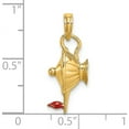 thumbnail image 3 of 14K Yellow Gold With Red Enamel Polished 3-D Genie Lamp Charm (25.77 X 9.58) Made In United States k6734, 3 of 5