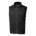 thumbnail image 2 of Men's Cutter & Buck Heather Charcoal New Mexico State Aggies Mainsail Sweater-Knit Big & Tall Full-Zip Vest, 2 of 3