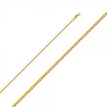 14K Gold 1.7 mm Flat Open Wheat Chain :  24"