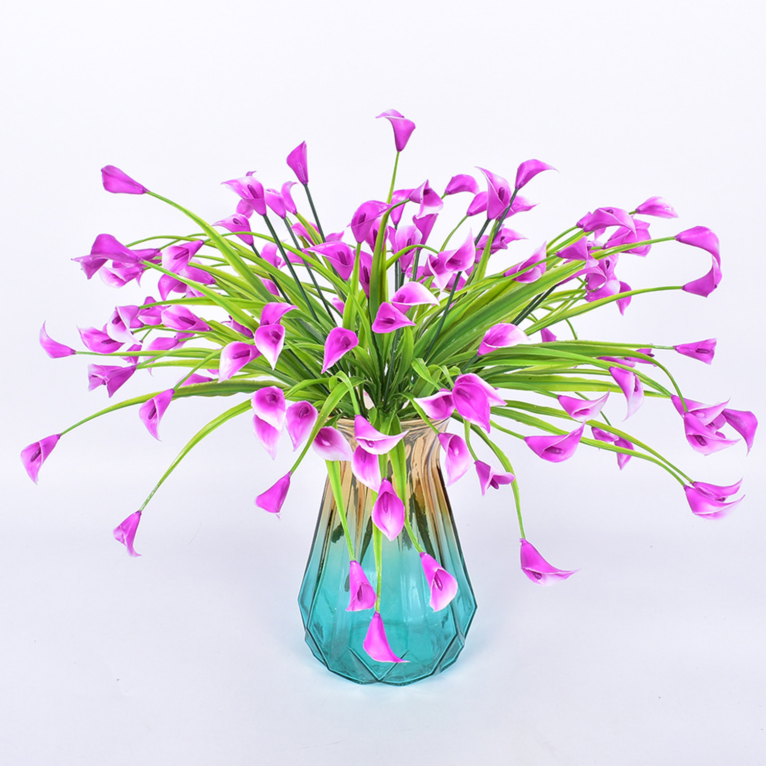 Artificial Calla Lily, Artiflr 8 Bundles Rose Red Faux Fake Plants