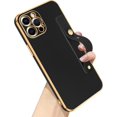 thumbnail image 3 of iPhone 12 Pro Max Case,Phone Case for iPhone 12 Pro Max,Slim Fit Soft with Adjustable Wristband Kickstand Scratch Resistant Shockproof Protective Cover for iPhone 12 Pro Max 6.7", Black/Golden, 3 of 8