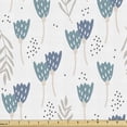 thumbnail image 1 of Floral Fabric by the Yard Upholstery, Botanical Blossoming Tulip Flowers Field in Garden Flourish Spring, Decorative Fabric for DIY and Home Accents, Petrol Blue Pale Peach by Ambesonne, 1 of 5