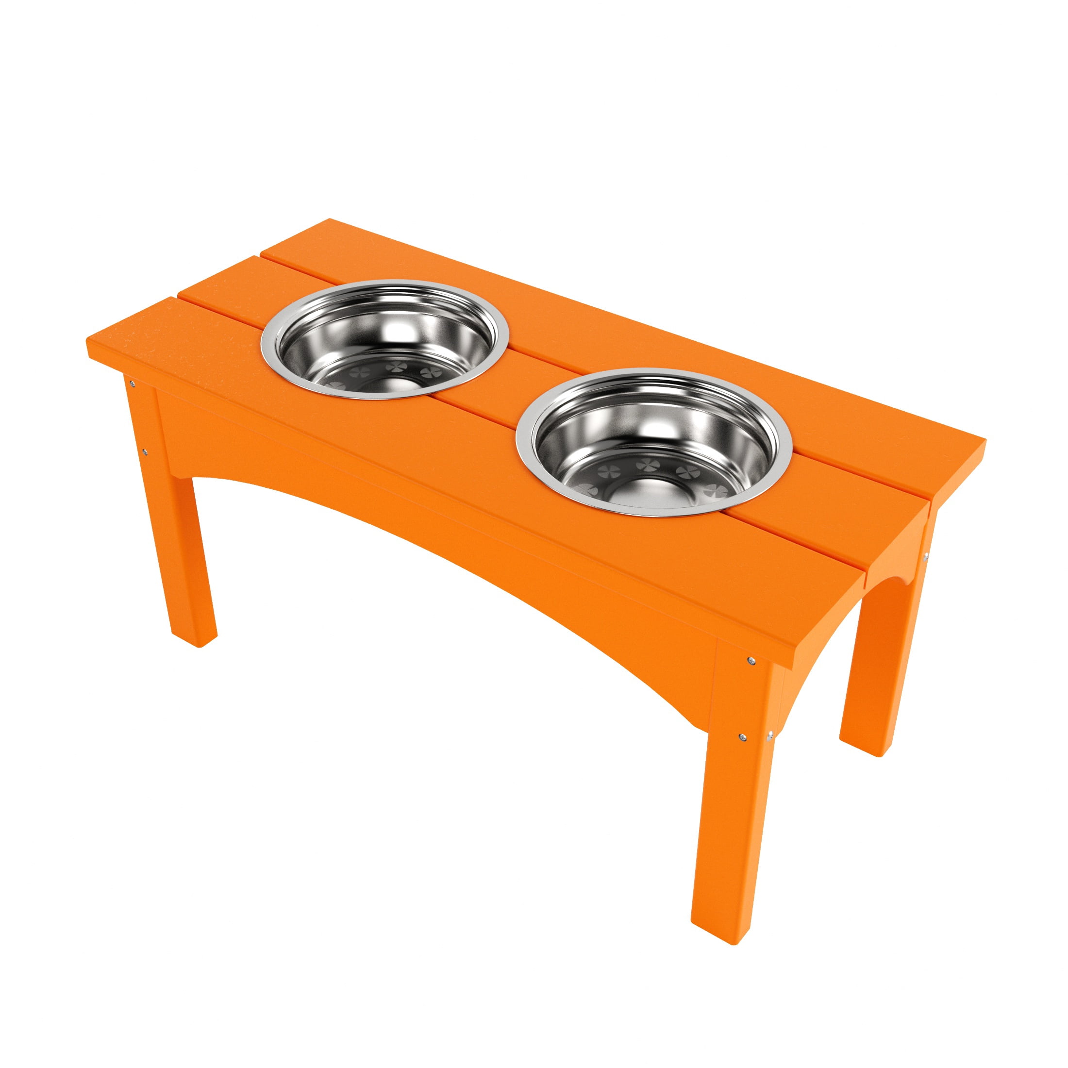 WestinTrends Elevated Modern Pet Stand Feeder for Cats & Dogs Puppy, Removable stainless steel bowls, UV and Weather Resistant