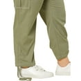 thumbnail image 6 of Agnes Orinda Women's Plus Size Pant Drawstring Elastic Waist Cargo Pants with Pockets 2X Army Green, 6 of 7