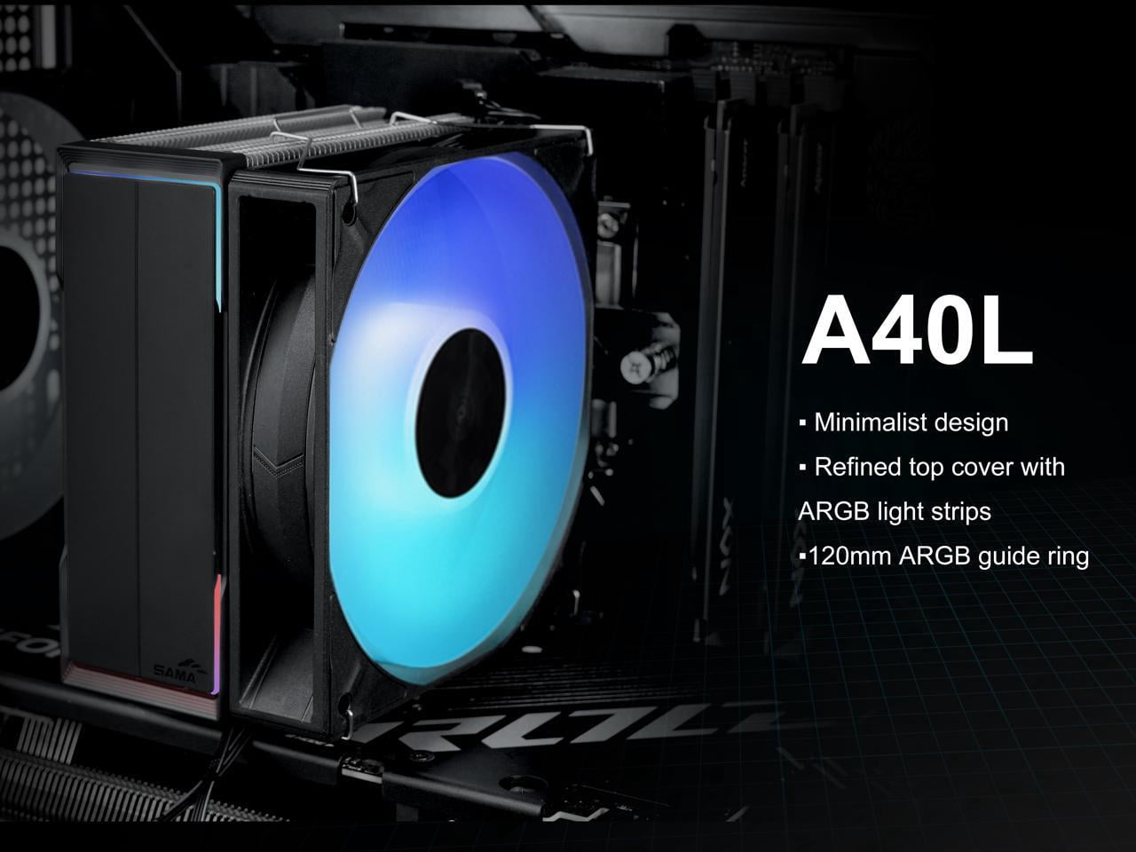 Sama A40L Single-Tower ARGB CPU Air Cooler 4 Heat Pipes120mm ARGB